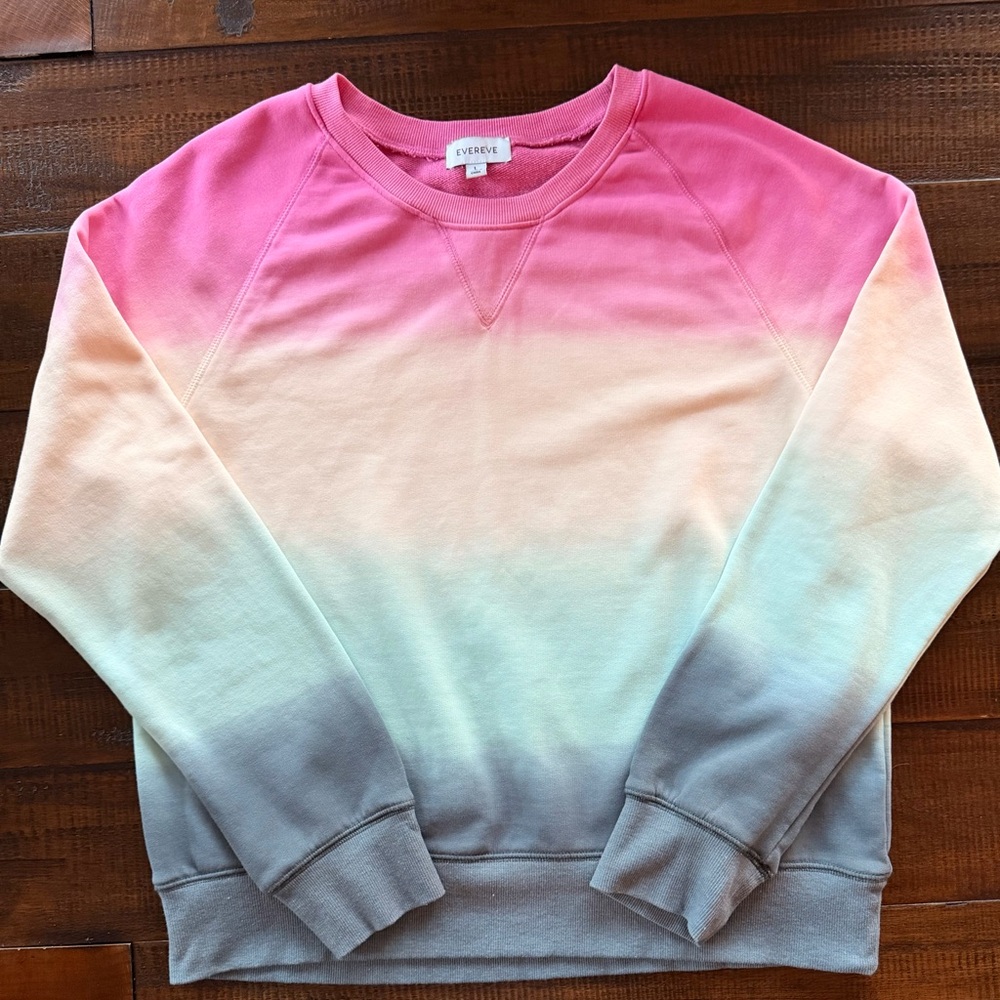 Evereve Ombre Pink Cream to Gray Crewneck Sweatshirt